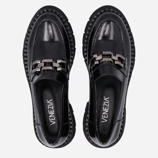 Loafersy damskie lakierowane VENEZIA R041PABLOBM047 40 26 cm Czarne (5906140604045) - obraz 5