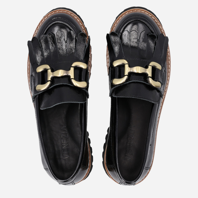 Loafersy damskie lakierowane VENEZIA E006PABLOBM041 39 25 cm Czarne (5906140521618) - obraz 5