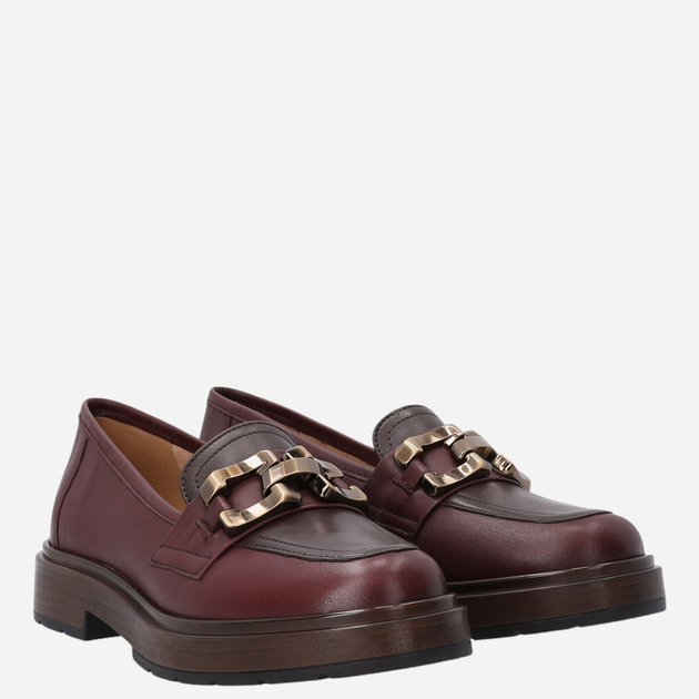 Loafersy damskie skórzane VENEZIA M007LEBOOBM049 40 26 cm Bordowe (5906140550649) - obraz 2