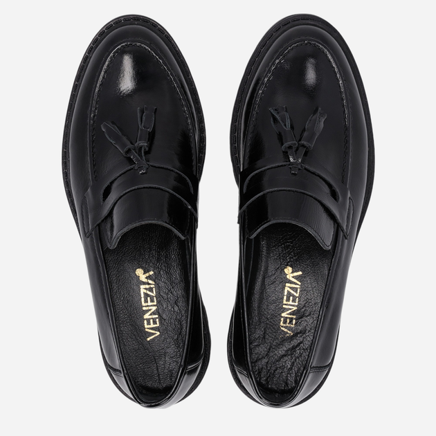 Loafersy damskie lakierowane VENEZIA Y002PABLOBM044 38 24.5 cm Czarne (5906140524114) - obraz 5