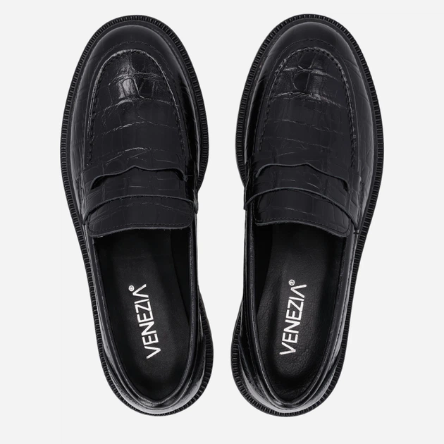 Loafersy damskie skórzane VENEZIA L046CRBLOBM034 38 24.5 cm Czarne (5906140534939) - obraz 5