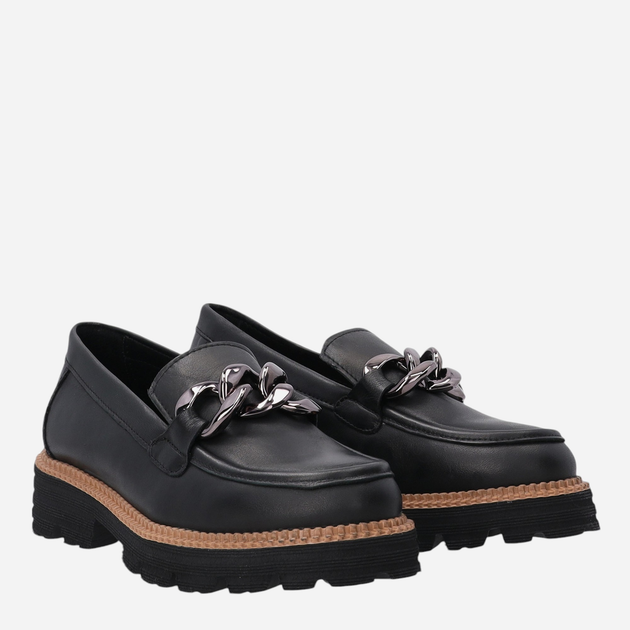 Loafersy damskie skórzane VENEZIA E012LEBLOBM041 38 24.5 cm Czarne (5906140542392) - obraz 2