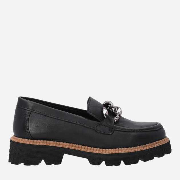 Loafersy damskie skórzane VENEZIA E012LEBLOBM041 37 24 cm Czarne (5906140542385) - obraz 1