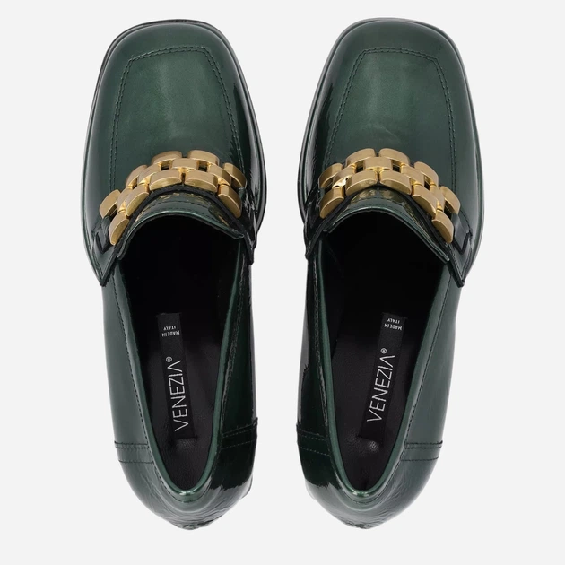 Жіночі лофери зі шкіри VENEZIA D002NAGROBM011 38 24.5 см Зелені (5906140446409) - зображення 5