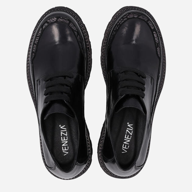 Buty derby damskie lakierowane VENEZIA A017PABLOBL028 40 26 cm Czarne (5906140520437) - obraz 5