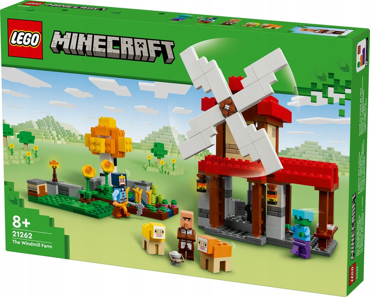 Zestaw klocków LEGO Minecraft Farma z wiatrakiem 462 elementy (21262) - obraz 1