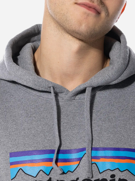 Bluza męska z kapturem z nadrukiem Patagonia P-6 Logo Uprisal 39622-GLH L Szara (194187655792) - obraz 3