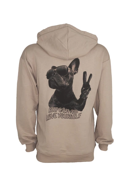 Худі Лео тринитка футер пісок з принтом Bulldog Keep Calm (DTG) роз. XL - зображення 2