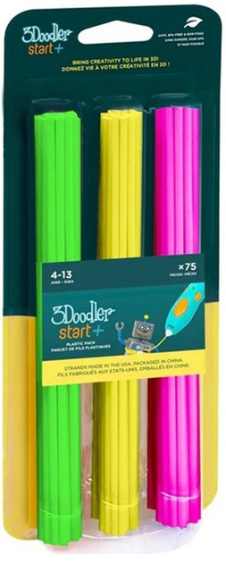 Filament do 3D dlugopisu 3Doodler Neon Glow 2.5 mm 75 szt. 3DS-ECO-MIX4-75 Purple/Yellow/Green (817005024340) - obraz 1