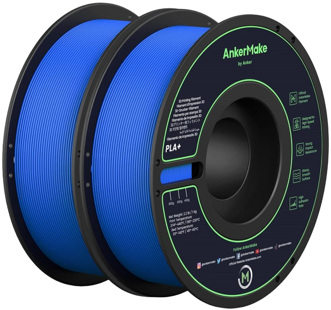 Filament do wkładu Gembird PLA+ 1.75 mm 2 kg Blue (194644114305) - obraz 1