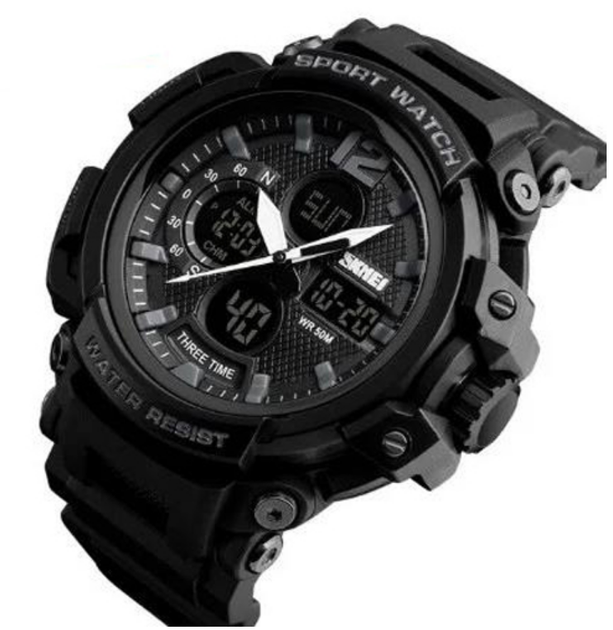 Наручные мужские часы Skmei 1343BK с подсветкой 5 АТМ Black (7_01094) - изображение 3