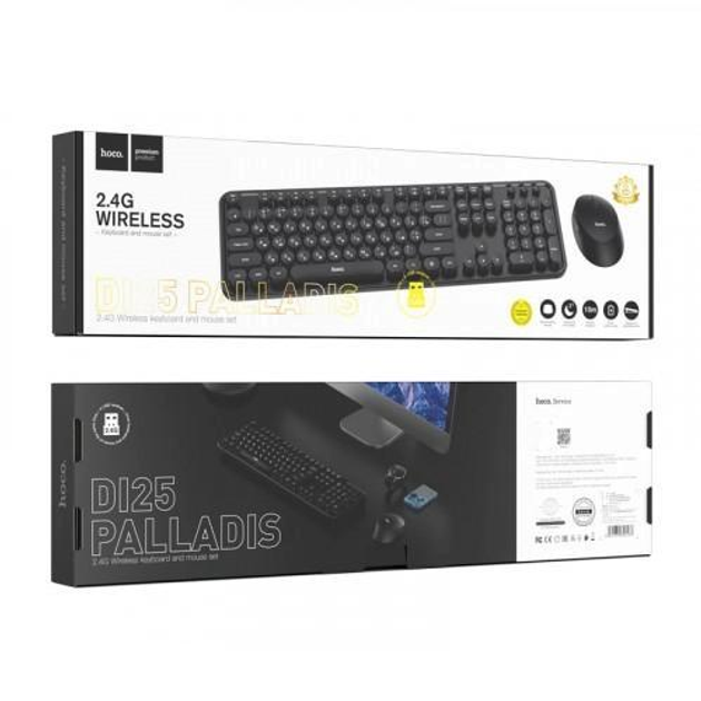 Комплект клавиатура и мышь Hoco DI25 2.4G (ENG/ УКР/ РУС) black - изображение 2