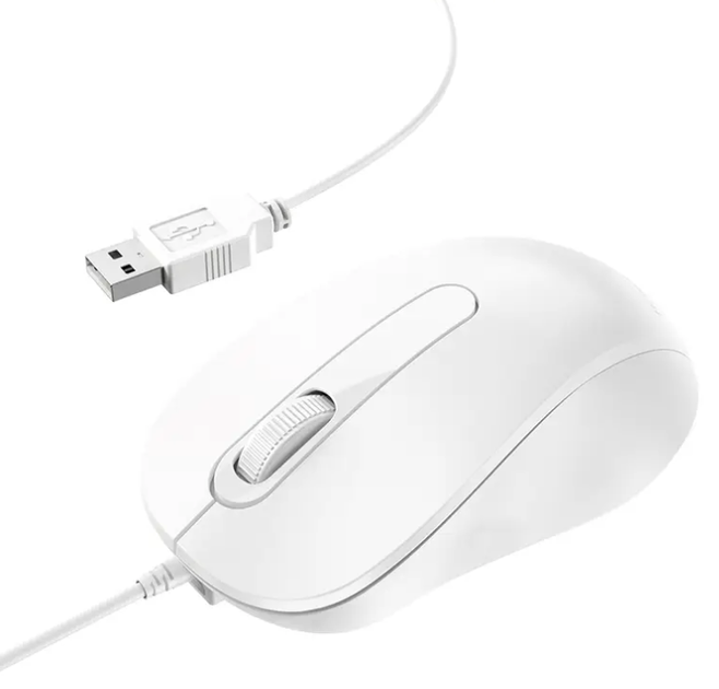 Мишка Borofone BG4 Business wired mouse White - зображення 2