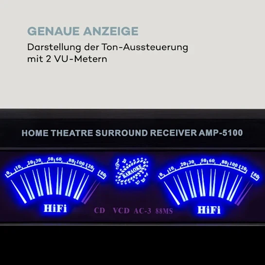 Стереоусилитель AUNA AMP 5100 BT 2x120 Вт + 3x50 Вт RMS BT черный (10034620) - изображение 2