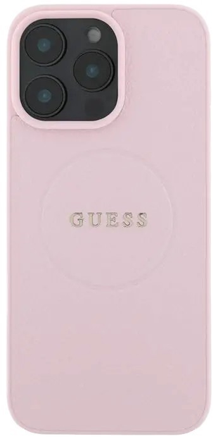 Etui Guess Hardcase Grained Ring MagSafe do Apple iPhone 16 Pro Pink (GUHMP16LPGHSMMP) - obraz 2