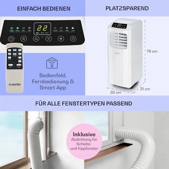 Кондиционер Klarstein Pure Blizzard Smart 9k белый (10035807) - изображение 2