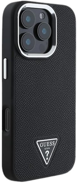Панель Guess Hardcase Grained Triangle MagSafe для Apple iPhone 16 Pro Black (GUHMP16LPGTSPSK) - зображення 4
