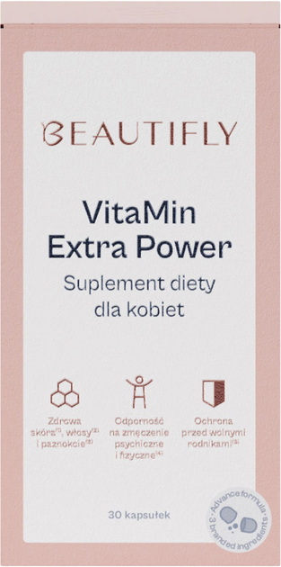 Suplement diety Beautyfly VitaMin Extra Power dla kobiet 30 kapsułek (5903003701156) - obraz 2