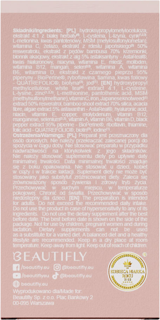 Suplement diety Beautifly VitaMin Extra Power dla kobiet 30 kapsułek (5903003701156) - obraz 3