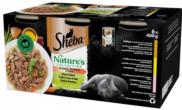 Opakowanie mokrej karmy dla kotów Sheba Nature's Collection Mix smaków 6 x 400 g (3065890156951) - obraz 4