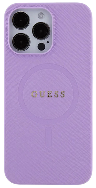 Etui Guess Hardcase Saffiano MagSafe do Apple iPhone 16 Pro Max Purple (GUHMP16XPSAHMCU) - obraz 1