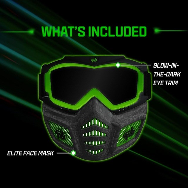 Тактична маска для обличчя Gel Blaster Elite світиться в темряві та знімними окулярами (0850049582476) - зображення 9
