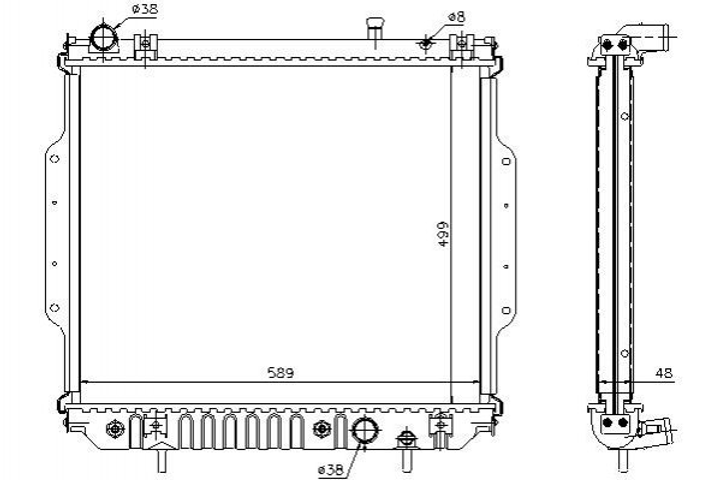 Радиатор охлаждения двигателя STARLINE JEA2038 Jeep Grand Cherokee II (WJ, WG) 52079428AD, 52079498, 52079498AB - изображение 1