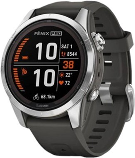 Смарт-годинник Garmin Fenix 7S Pro Solar Edition Silver with Graphite Band (010-02776-01) - зображення 1