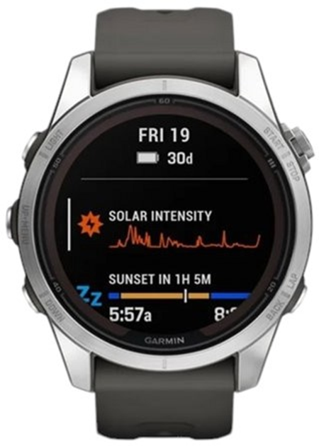 Смарт-годинник Garmin Fenix 7S Pro Solar Edition Silver with Graphite Band (010-02776-01) - зображення 2