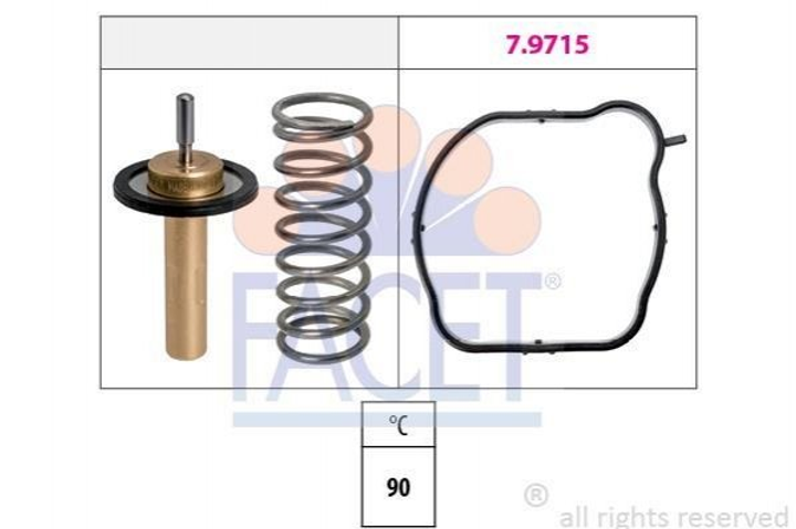 Термостат FACET 7.8846 Volvo S80, XC60, S60, V70, XC70, V60, C30, C70, S40, V50, V40 31293556 - изображение 1