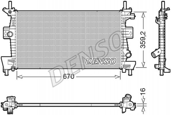 Радиатор охлаждения двигателя DENSO DRM10114 Ford Focus, C-Max 1727475, BV618005AD, CV6Z8005A - изображение 1