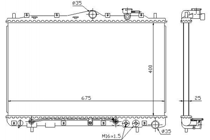 Радиатор охлаждения двигателя STARLINE HY2033 Hyundai Sonata 2531034050, 2531034000 - изображение 1