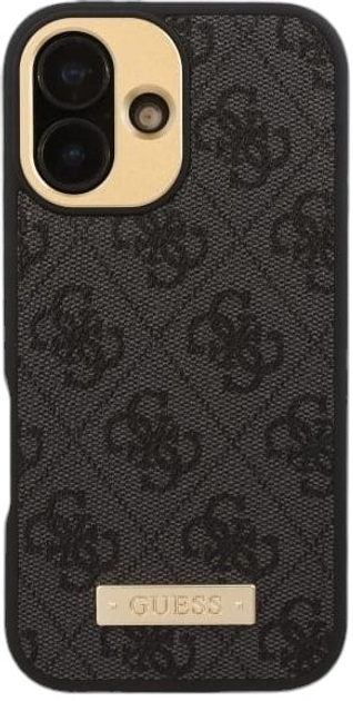 Панель Guess Hardcase 4G Logo Plate MagSafe MagSafe для Apple iPhone 16 Plus Black (GUHMP16MU4GPRK) - зображення 3