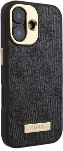 Панель Guess Hardcase 4G Logo Plate MagSafe MagSafe для Apple iPhone 16 Plus Black (GUHMP16MU4GPRK) - зображення 4