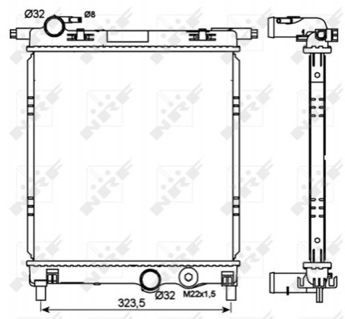 Радіатор охолодження двигуна NRF 53101 1S0121253AA, 1S0121253AH, 1S0121253AP - зображення 1