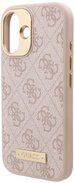 Etui Guess Hardcase 4G Logo Plate MagSafe do Apple iPhone 16 Pink (GUHMP16SU4GPRP) - obraz 7