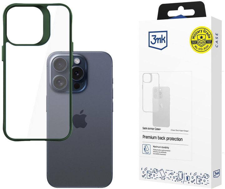 Панель 3MK Satin Armor Case+ для Apple iPhone 15 Pro Max Green (5903108592598) - зображення 1