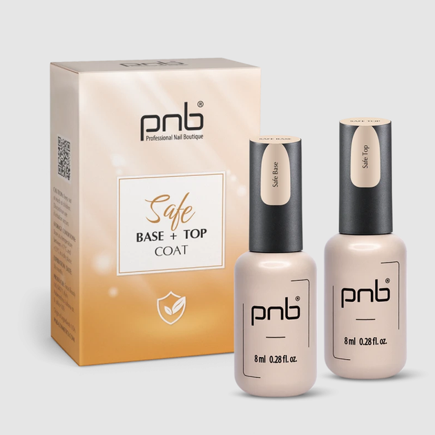 Набор безопасных покрытий База 8мл. плюс Топ 8 мл. PNB Safe Base plus Top Coat Set - Фото 1 Набор безопасных покрытий База 8мл. плюс Топ 8 мл. PNB Safe Base plus Top Coat Set - изображение 1