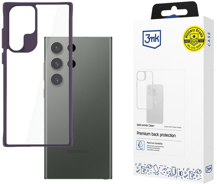 Etui plecki 3MK Satin Armor Case+ do Samsung Galaxy S24 Ultra Purple (5903108592871) - obraz 1