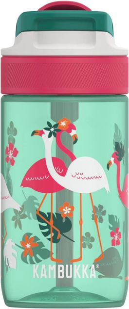 Butelka na wodę Kambukka Lagoon dla dziecka 400 ml Pink Flamingo (5407005142967) - obraz 1