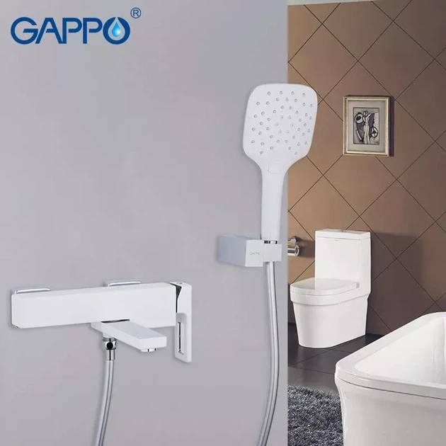 Змішувач для ванни GAPPO G3217-8, білий/хром - изображение 2