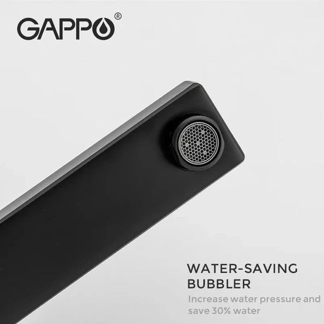 Змішувач для умивальника GAPPO G1017-62, чорний - изображение 4