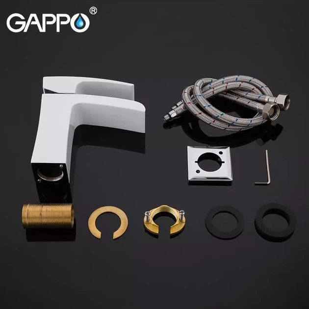 Змішувач для умивальника GAPPO G1007-30, білий/хром - зображення 5
