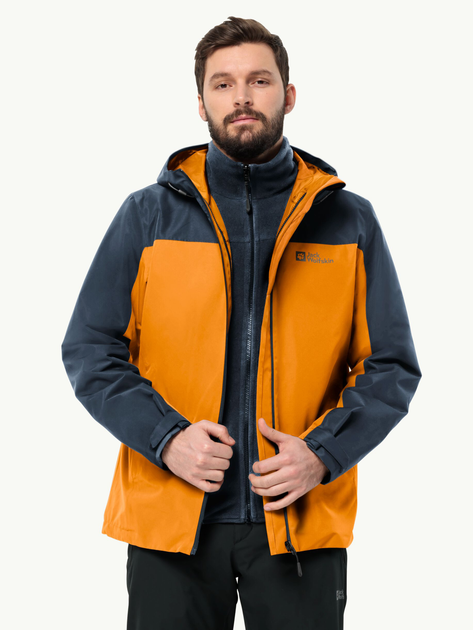 Куртка демісезонна з капюшоном чоловіча Jack Wolfskin Taubenberg 3In1 Jkt M 1115311_M0043 4XL Помаранчевий/Темно-синій (4064886310680) - зображення 1