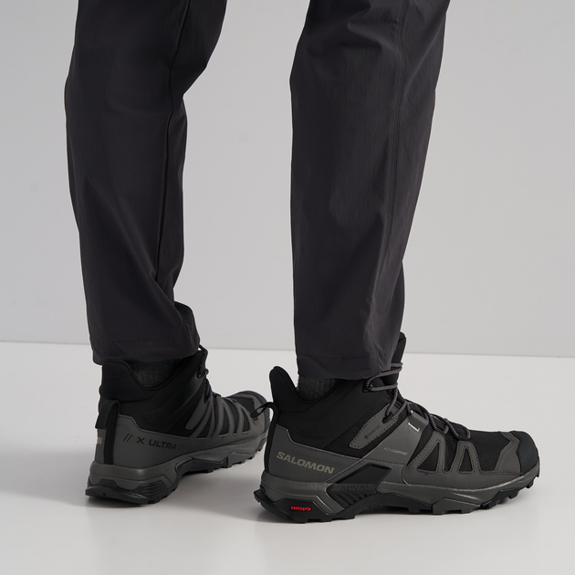 Мужские ботинки для треккинга с Gore-Tex Salomon X ULTRA 4 MID WIDE GTX L41294600 40.5 (7.5US/7UK) 25.5 см Серые (193128551117) 