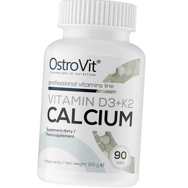 Кальций Д3 К2 OstroVit Calcium Vitamin D3+K2 90 таб – фото, отзывы ...
