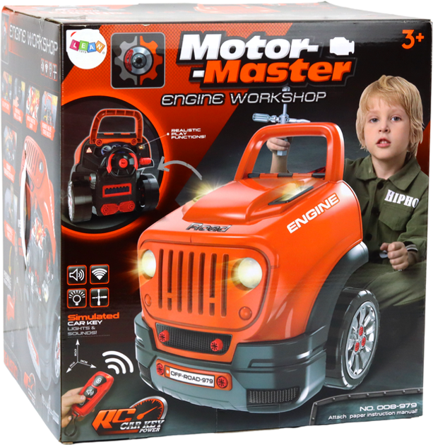 Zestaw majsterkowicza LEAN Toys Motor-Master Engine Workshop Pomarańczowy (5905991000105) - obraz 5