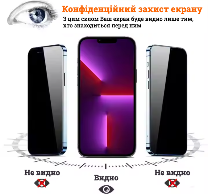 Захисне приватне скло на екран для Apple iPhone 16 Pro Max Remax Green Privacy GL-27 Повноекранне Жировідштовхуюче 4-шарове 9H 3D Black - зображення 2
