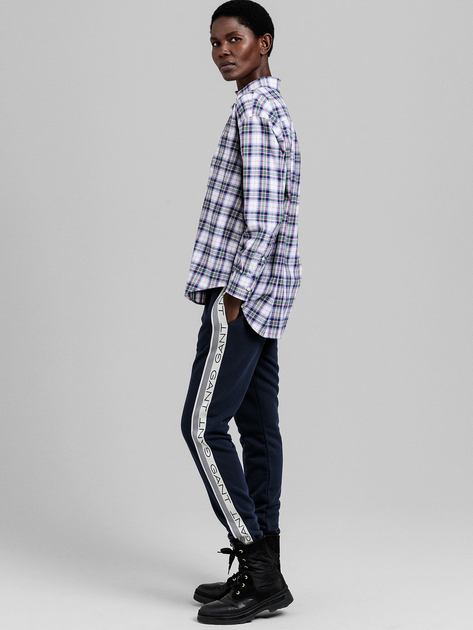 Сорочка жіноча GANT Flannel Check Relaxed Shirt 4300052 42 Біла (7325705876587) - зображення 5