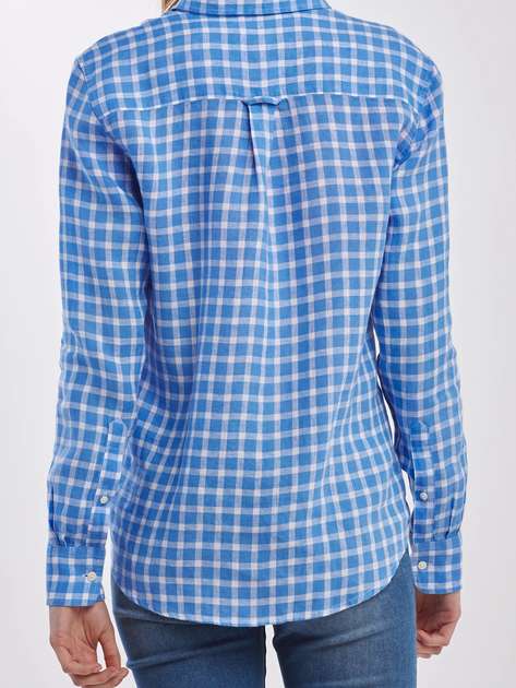 Koszula damska lniana GANT The Linen Chambray Gingham 4321033 40 Nebieska (7325705709151) - obraz 2